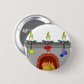 Gemütlicher Weihnachtskamin Button (Vorne & Hinten)