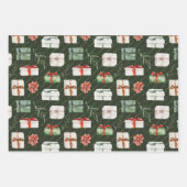 Gemütlicher Weihnachtskamin, Geschenke & Bäume Url Geschenkpapier Set (Vorderseite)