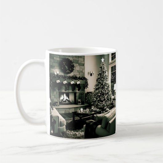 Gemütlicher Weihnachtskamin Kaffeetasse (Links)