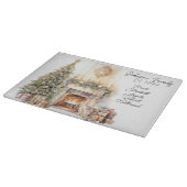 Gemütlicher Weihnachtskamin Schneidebrett (Ecke)