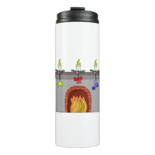 Gemütlicher Weihnachtskamin Thermosbecher