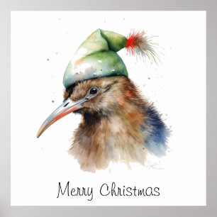 Gemütlicher Weihnachtskiwi, individuell anpassbar Poster