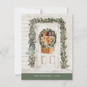 Gemütlicher Weihnachtskranz Non-Foto-Urlaubskarte Karte (Rückseite)