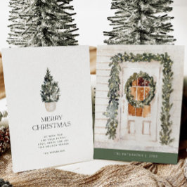 Gemütlicher Weihnachtskranz Non-Foto-Urlaubskarte Karte