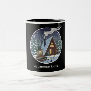 Gemütlicher Weihnachtsleserückzug in einer Winterh Tasse
