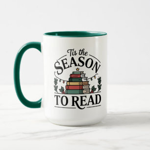 Gemütlicher Weihnachtslesestapel Tasse