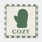 Gemütlicher Weihnachtsmagnet mit Handschuh in rust Magnet (Vorne)