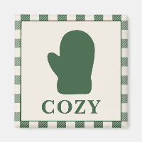 Gemütlicher Weihnachtsmagnet mit Handschuh in rust