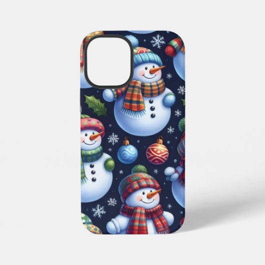 Gemütlicher Weihnachtsmann aus Schnee iPhone Hülle (Rückseite)
