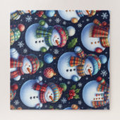 Gemütlicher Weihnachtsmann aus Schnee Puzzle (Horizontal)