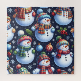 Gemütlicher Weihnachtsmann aus Schnee Puzzle