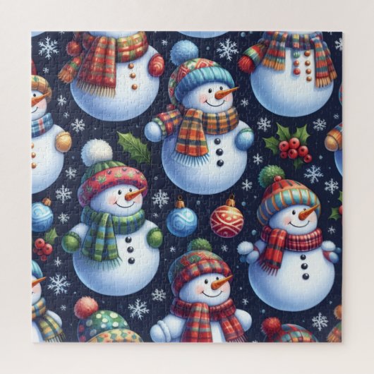 Gemütlicher Weihnachtsmann aus Schnee Puzzle (Vertikal)