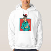 Gemütlicher Weihnachtsmann: Festlicher Cartoon T - Hoodie (Vorderseite)