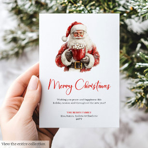 Gemütlicher Weihnachtsmann Minimalist Schriftart S Feiertagskarte