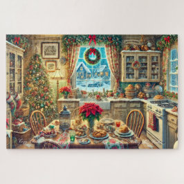 Gemütlicher Weihnachtsmorgen in der Küche Puzzle