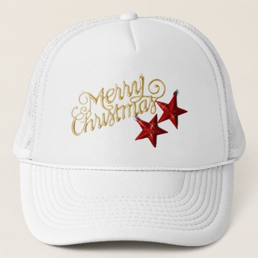 Gemütlicher Weihnachtspullover mit Weihnachtsmann- Truckerkappe (Vorderseite)