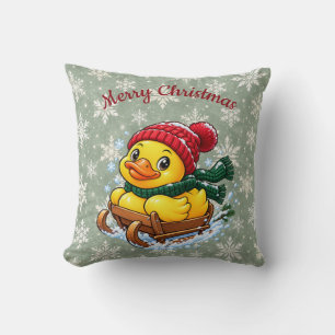 Gemütlicher Weihnachtsschlitten-Gummiente-Weihnach Kissen