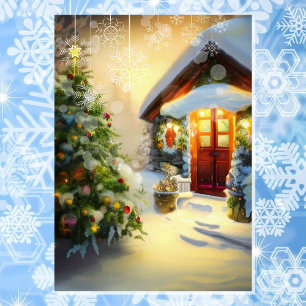 Gemütlicher Weihnachtsschnee für die Hütte - Persö Feiertagskarte