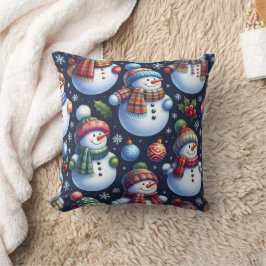 Gemütlicher Weihnachtsschneemann Kissen