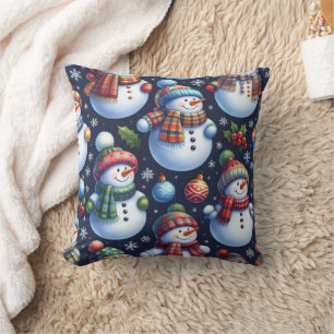 Gemütlicher Weihnachtsschneemann Kissen