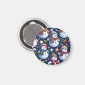 Gemütlicher Weihnachtsschneemann Magnet (Vorderseite/Rückseite)