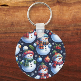 Gemütlicher Weihnachtsschneemann Schlüsselanhänger