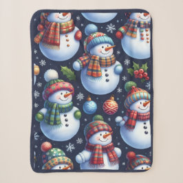 Gemütlicher Weihnachtsschneemann Sherpadecke