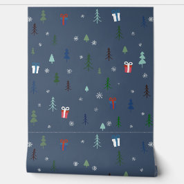 Gemütlicher Weihnachtsschneewald Tapete