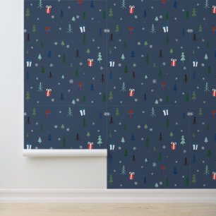 Gemütlicher Weihnachtsschneewald Tapete