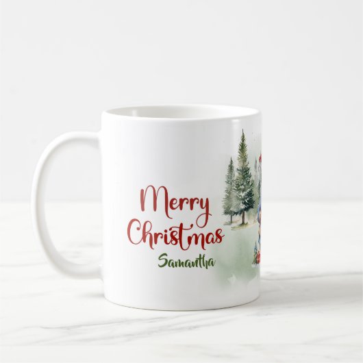 Gemütlicher Weihnachtswald mit Gnome Kaffeetasse (Links)