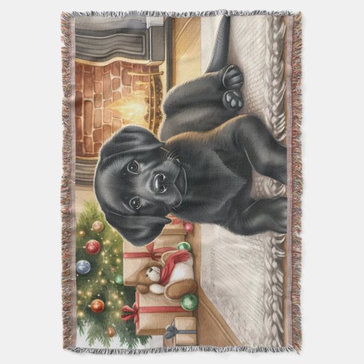 Gemütlicher Welpe Labrador Retriever Dog Lover Wei Decke (Vorderseite Vertikal)