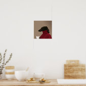 Gemütlicher Whippet beim Kaffeetrinken - Minimalis Poster (Küche)