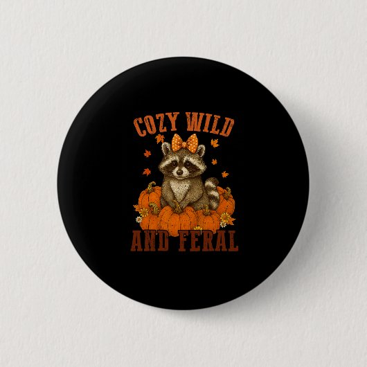 Gemütlicher wilder und verwilderter lustiger Wasch Button (Vorderseite)