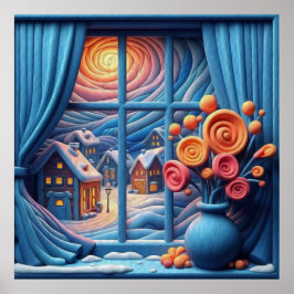 Gemütlicher Winter-Abend Poster
