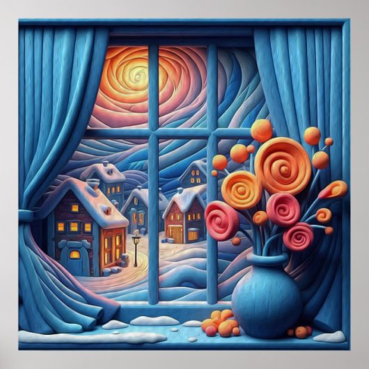 Gemütlicher Winter-Abend Poster (Vorne)