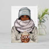 Gemütlicher Winter-Afrikanischer Weihnachten Folien Feiertagskarte (Stehend vorne)