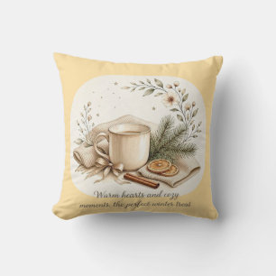 Gemütlicher Winter-Aquarell Kerzen, Kaffee & Imm Kissen
