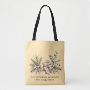Gemütlicher Winter-Aquarell   Kerzen, Kaffee & Imm Tasche
