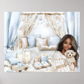 Gemütlicher Winter Blue Zimmer Schwarzer Teen Girl Poster (Vorne)