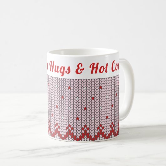 Gemütlicher Winter | Hugs & Hot Cocoa Kaffeetasse (VorderseiteRechts)
