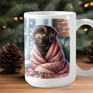 Gemütlicher Winter Labrador Retriever Puppy Dog Kaffeetasse