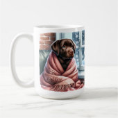 Gemütlicher Winter Labrador Retriever Puppy Dog Kaffeetasse (Links)