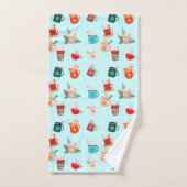 Gemütlicher Winter latte heiße Schokolade festlich Badhandtuch Set (Handtuch)