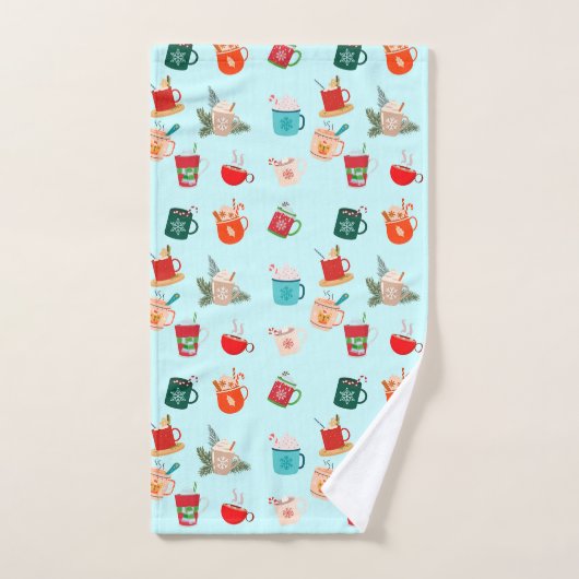 Gemütlicher Winter latte heiße Schokolade festlich Badhandtuch Set (Handtuch)