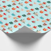 Gemütlicher Winter latte heiße Schokolade festlich Geschenkpapier (Ecke)