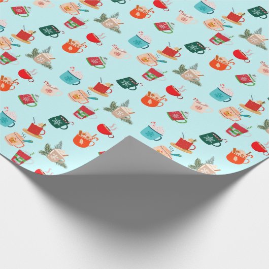 Gemütlicher Winter latte heiße Schokolade festlich Geschenkpapier (Ecke)