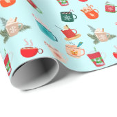 Gemütlicher Winter latte heiße Schokolade festlich Geschenkpapier (Rolleneckpunkt)