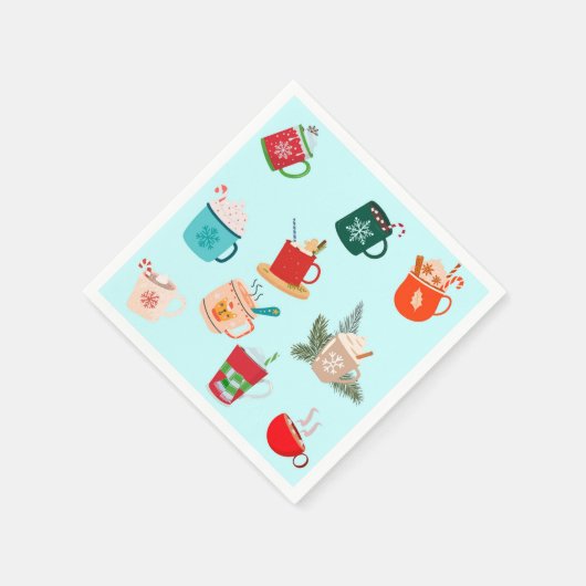 Gemütlicher Winter latte heiße Schokolade festlich Serviette (Ecke)