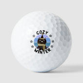 Gemütlicher Winter, Niedliche Eule Golfball (Vorderseite)
