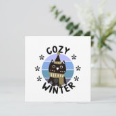 Gemütlicher Winter, Niedliche Eule Karte (Stehend Vorderseite)